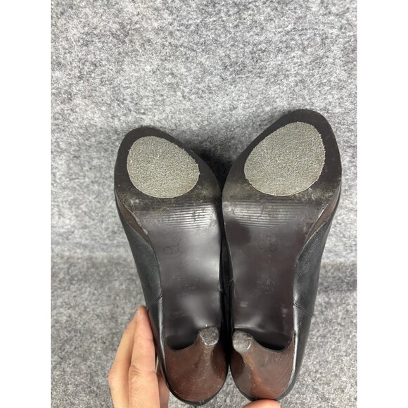 Steve Madden Boots Womens Size 7 Black Trishia Leather Platform Ankle Heel - Picture 9 of 9